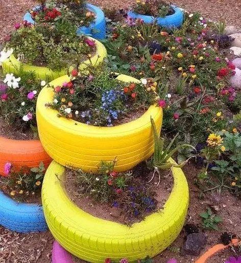 轮胎花园给孩子一个不一样的世界