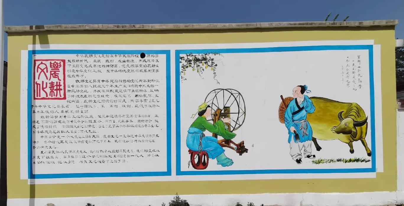 东板峪店村打造农耕文化墙体彩绘.在数千年的农业实践中,中华民 - 抖