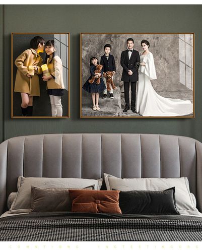 定制水晶全家福照片制作挂墙洗结婚照做成相框冲印加婚纱照相片框