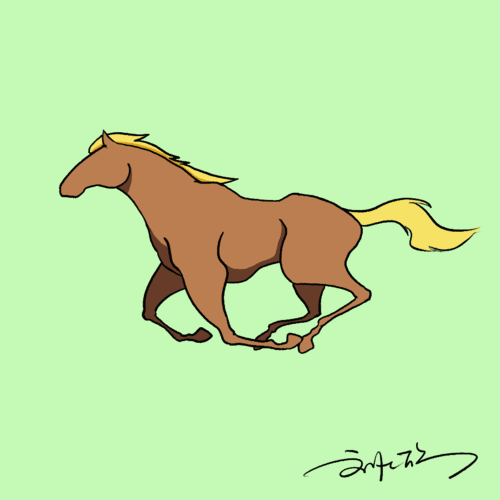 动画规律奔跑的马