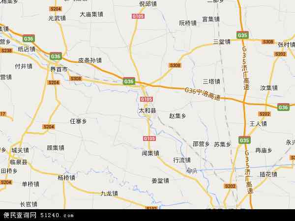 中国安徽省阜阳市太和县地图(卫星地图)