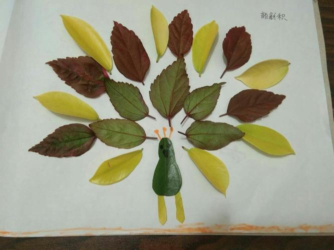 创意的树叶贴画~四年级小小艺术家