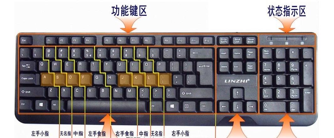 电脑键盘每个键的位置?清晰的图片