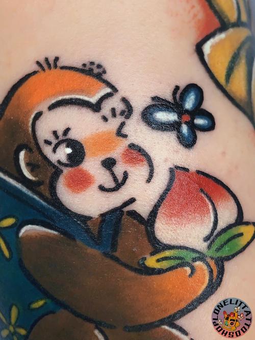 可爱小猴子重庆纹身