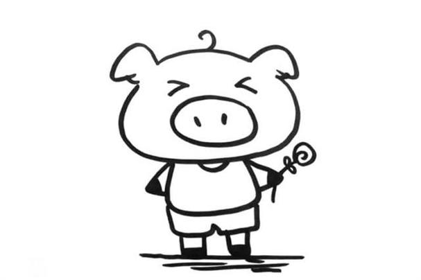 卡通动物简笔画猪