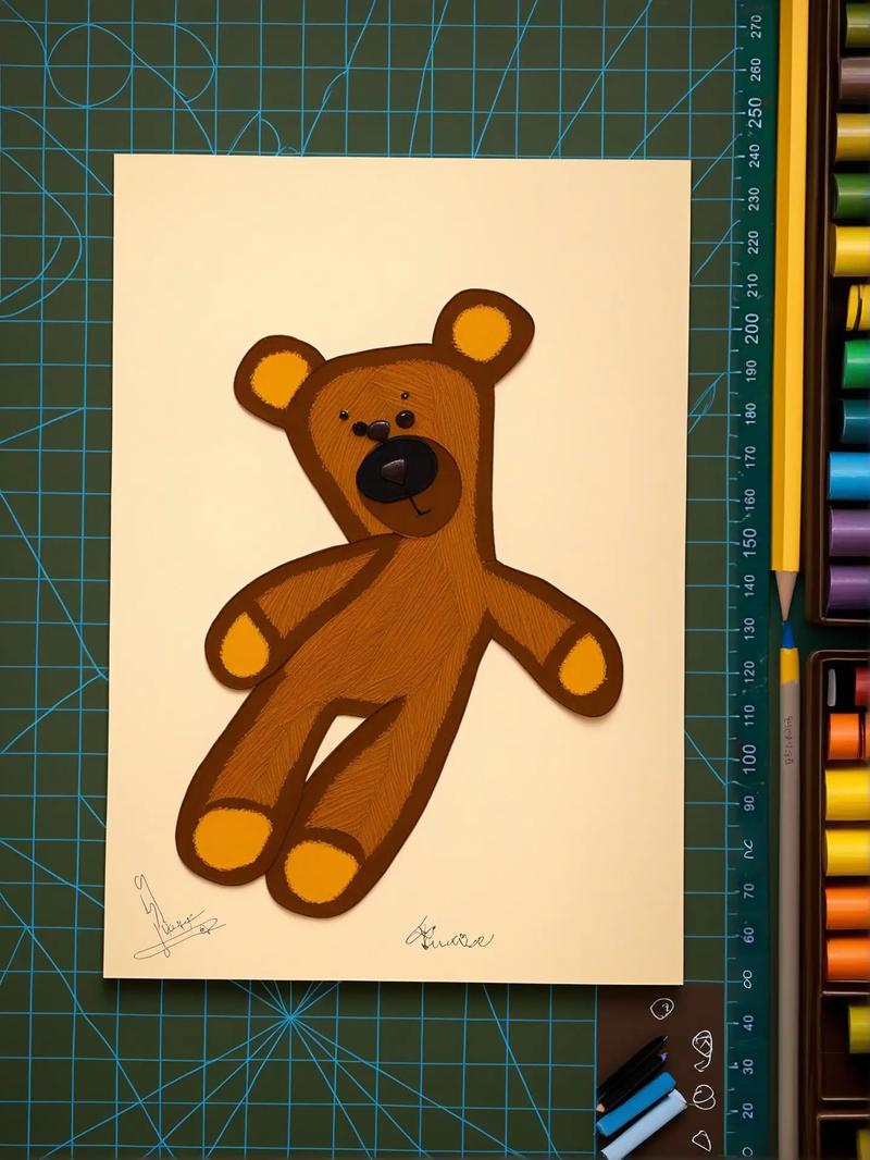 这是一篇超级可爱的泰迪熊简笔画油画棒临摹手绘!