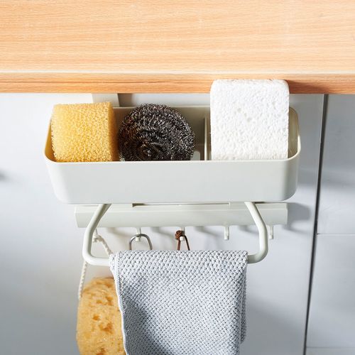 厨房挂洗碗抹布沥水架子置物架手巾挂架厨房置物架卫生间挂钩 白色 挂