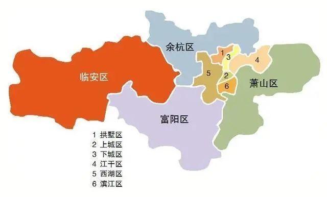 杭州市区划图萧山紧靠杭州主城区.