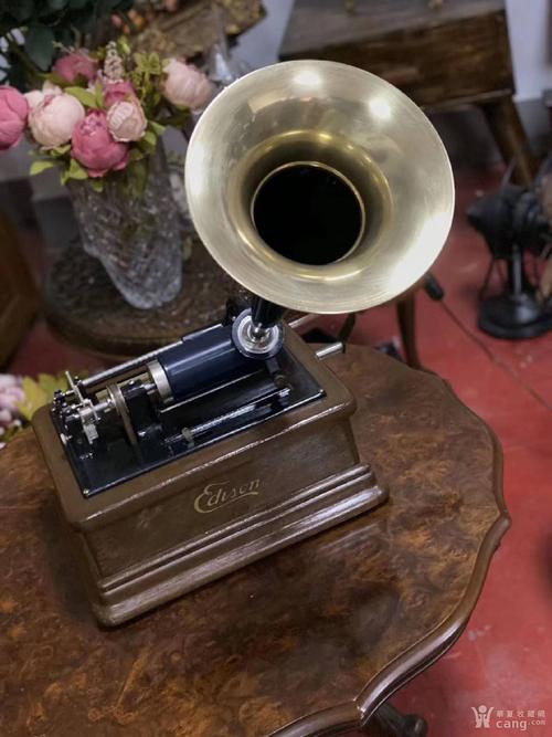 现货!特价1902年古董爱迪生蜡筒留声机一台,来自英国私人收