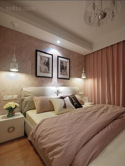 美式风格80平小户型卧室装修效果图2014