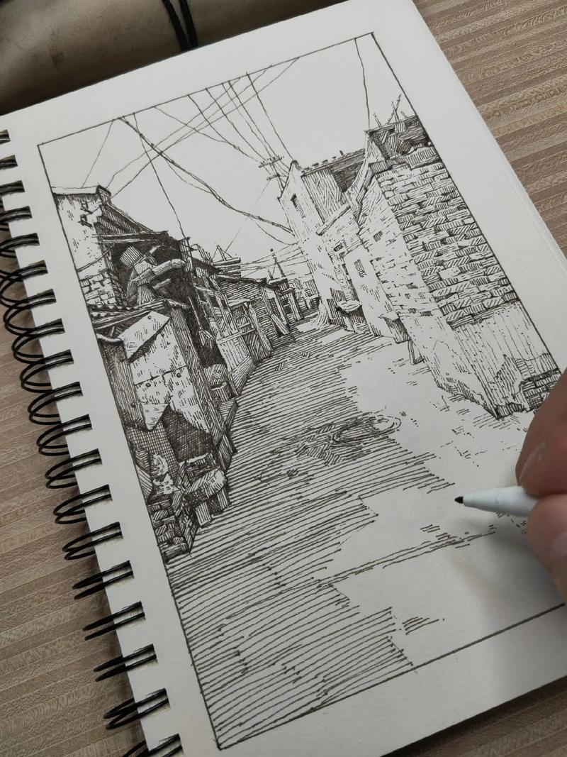 【钢笔画】旧城老巷子.