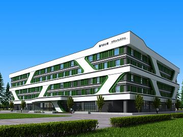 现代办公楼建筑外立面3d模型下载