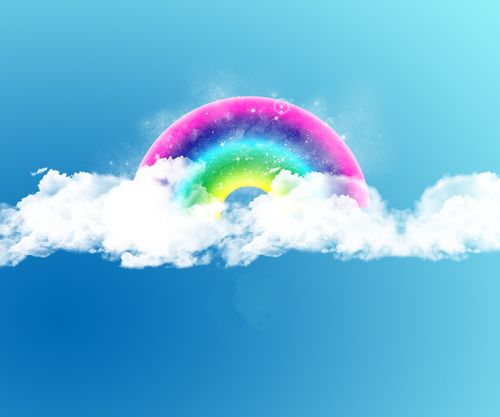 七彩壁纸【960x800】彩色 天空 云朵 彩虹