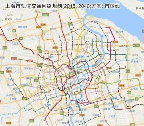 最新版上海2040年地铁线路图