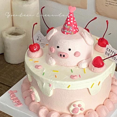 可爱小猪猪生日蛋糕