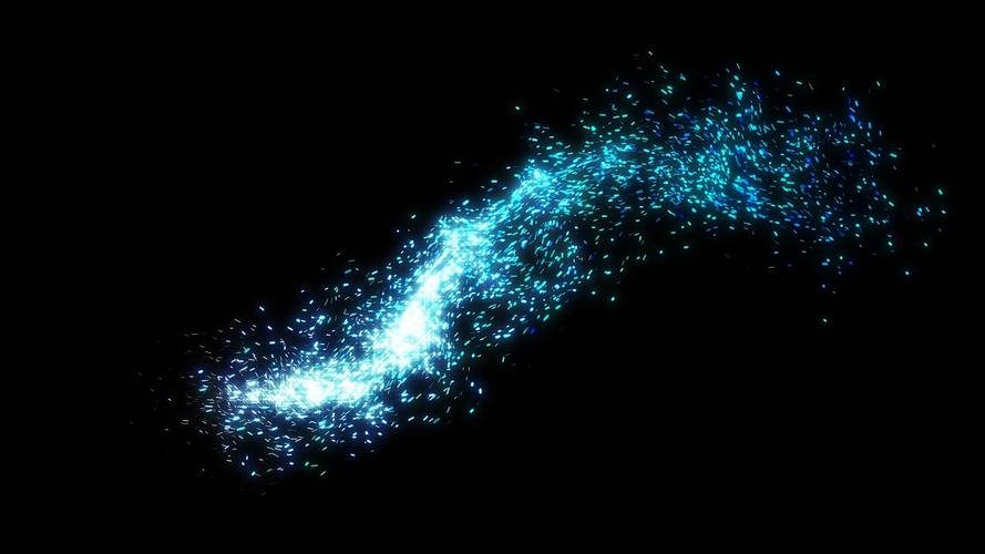 光效光转场4k唯美蓝色粒子飘散动画元素粒子元素