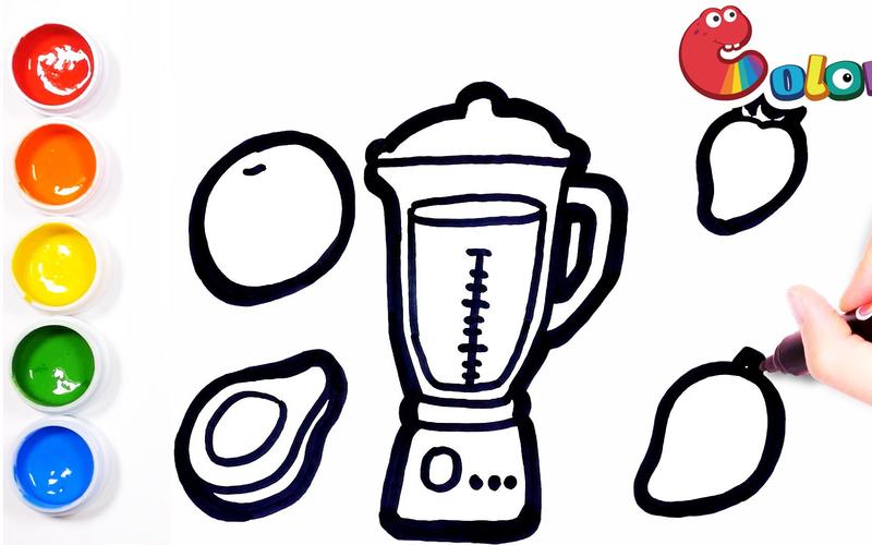 【简笔画】画1台夏日懒人必备的喝果汁神奇——榨汁机