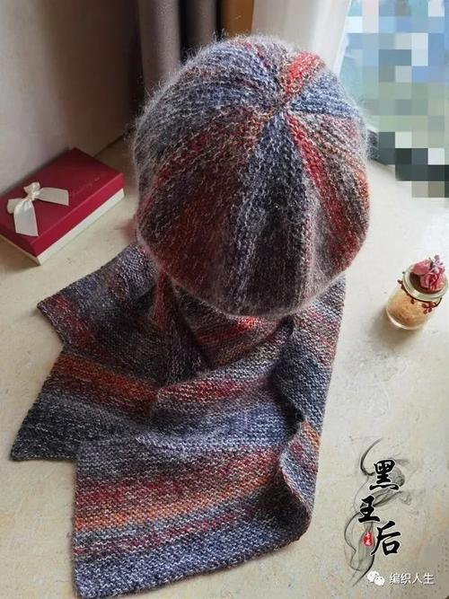 冬日必备染冬简洁的下针演绎段染帽子围巾有编织说明