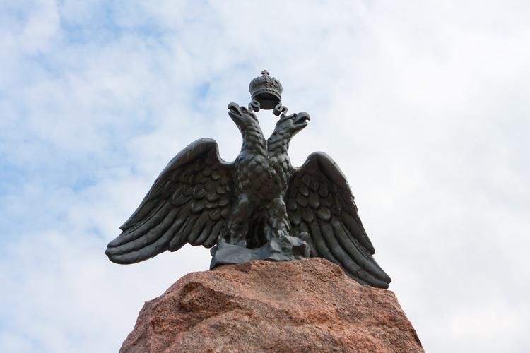 一对,鹰,象征,俄罗斯