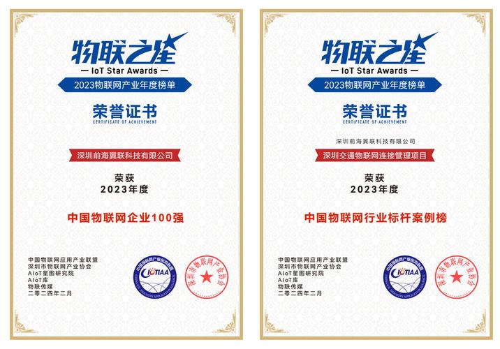 中国物联网企业100强深圳交通物联网连接管理项目入选行业标杆案例榜