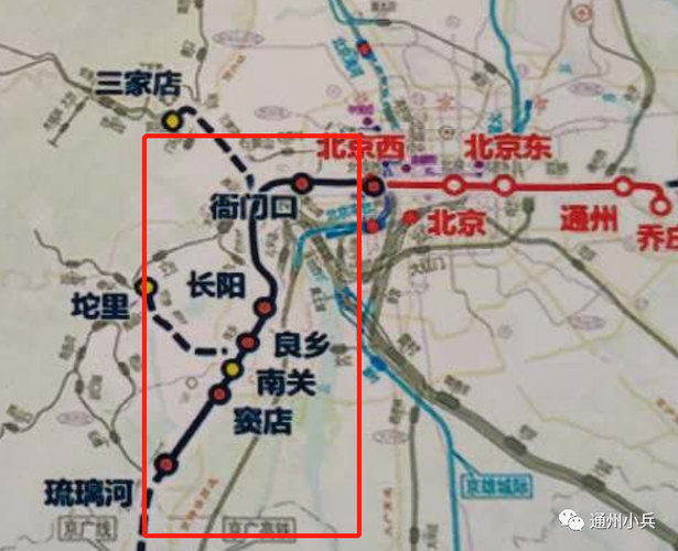 城市副中心西延规划方案(一期)南起房山琉璃河,北至北京西站,全线约