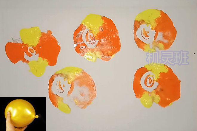 小班有趣的拓印画气球简单印画花朵步骤图解