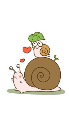 亲子系列#可爱 简单 卡通 蜗牛 壁纸