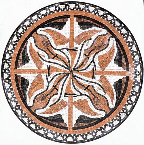 圆形独特设计理念马赛克奖章地板图案瓷砖