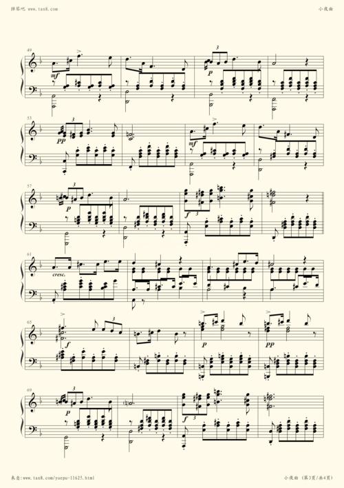 《小夜曲,钢琴谱》舒伯特|弹琴吧|钢琴谱|吉他谱|钢琴曲|乐谱|五线谱