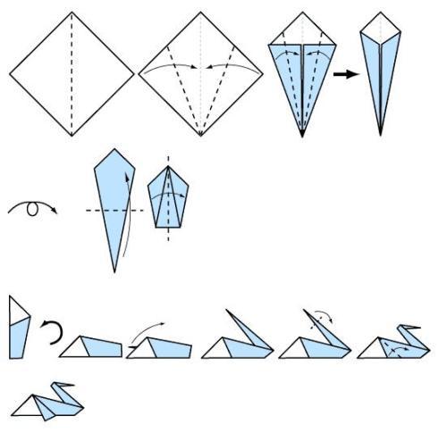 儿童折纸天鹅的折法教程