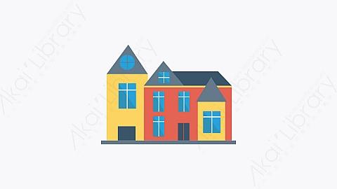 图片素材-171-住宅-9house扁平卡通城市建筑图标元素
