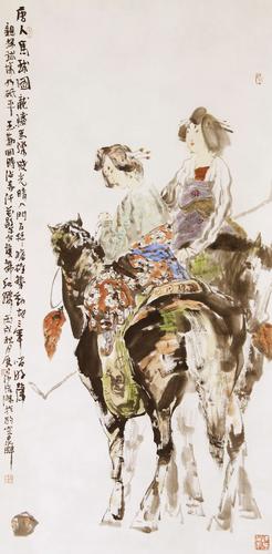 写美篇        唐人马球图,是沙俊杰先生人物画中的代表之作,画中人物