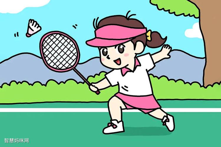 运动人物简笔画 打羽毛球的小女孩怎么画 - 智慧妈咪网