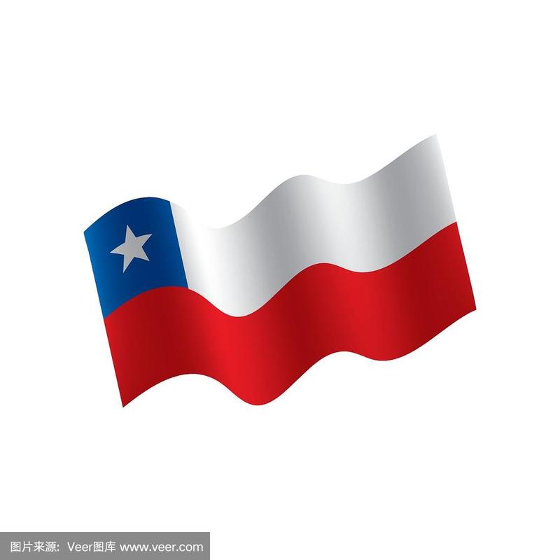 智利国旗,矢量图