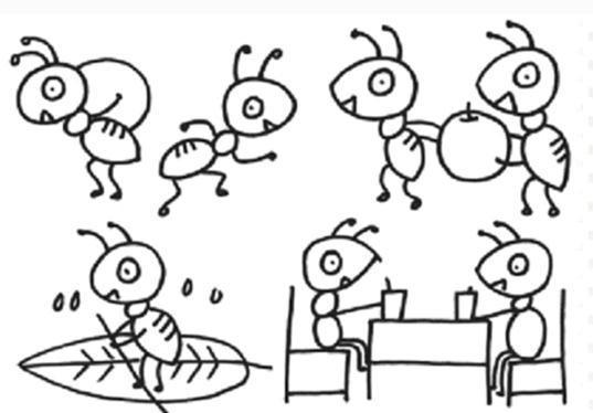 蚂蚁的家简笔画小蚂蚁的生长过程简笔画地下蚂蚁王国简笔画蚂蚁简笔画
