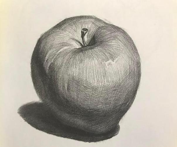 基础素描:水果静物——苹果的明暗画法和结构的详解