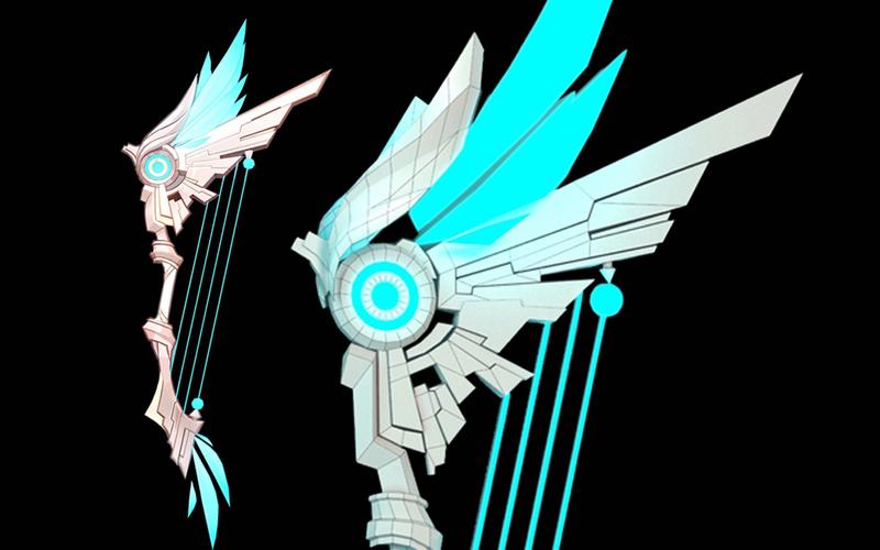 3dmax原神武器-天空之翼,弓箭模型布线细节讲解