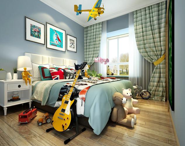 现代北欧风格123平米二居室儿童房间装修效果图