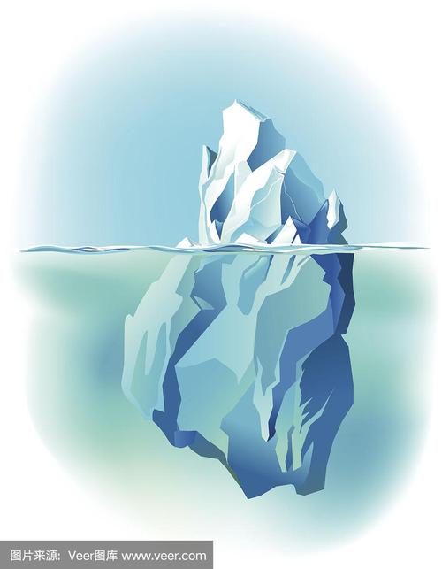 水下和水上的矢量冰山