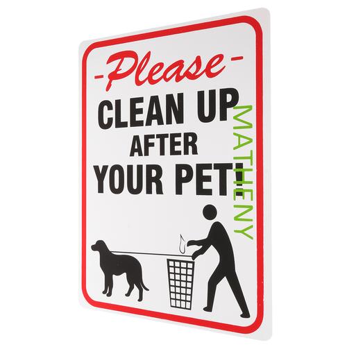 please clean up after your pet plastic sign waterpoof t