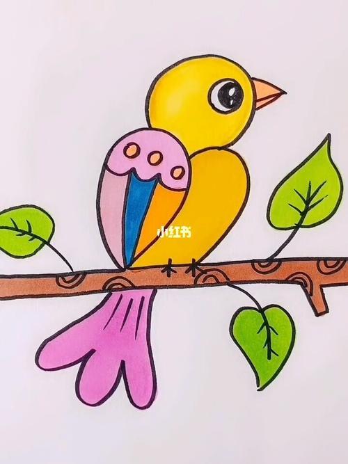 画简笔画卡通小鸟的图片彩色100种常见小动物简笔画素材大全简单实用