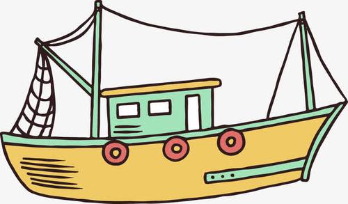 帆船,木船,船,卡通,渔船,渔船矢量,手绘,渔船插图,水上工具,轮船