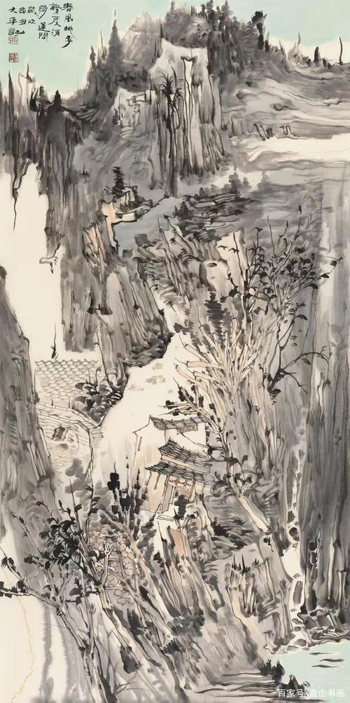 「直击书画」观肖大平山水画,评中国画的具象美