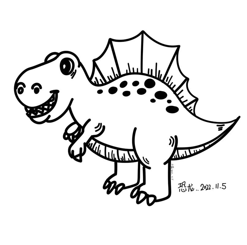 简笔画——《恐龙》#创作灵感 恐龙简笔画步骤图,跟着一起画一 - 抖音