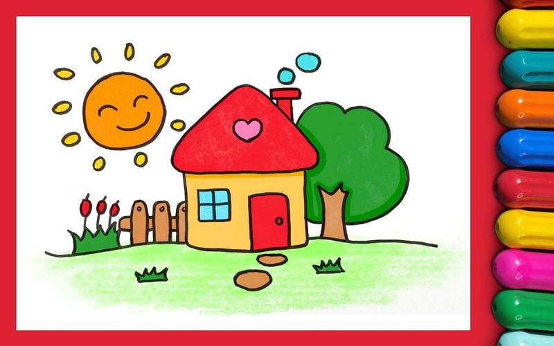 大全(草地房子的图片简笔画)幼儿园房子简笔画系列漂亮的小房子简笔画