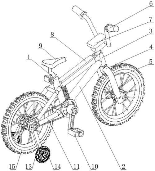 一种结构稳定的防撞稳固型儿童自行车的制作方法