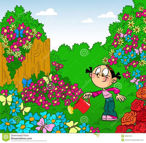 cartoon flower garden