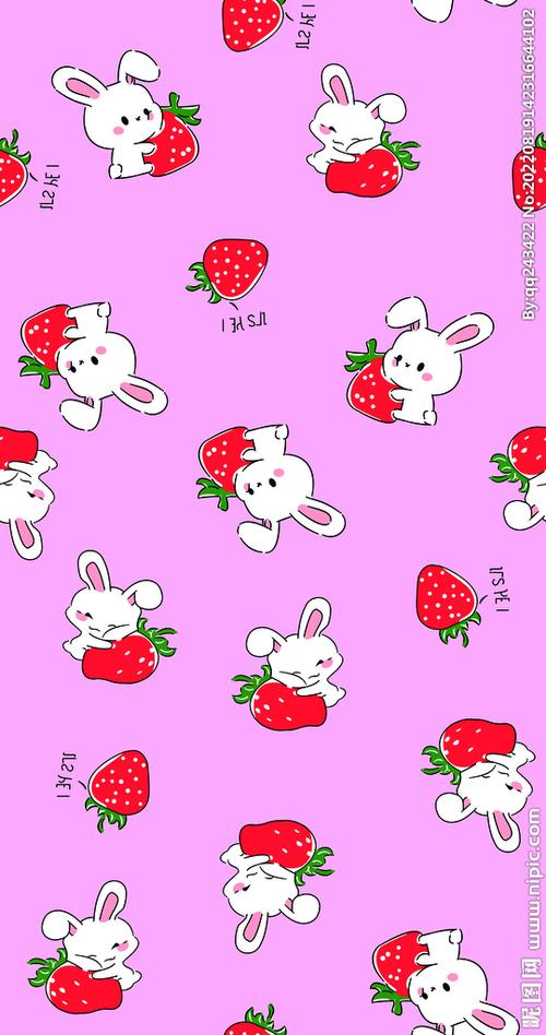 小兔子抱草莓