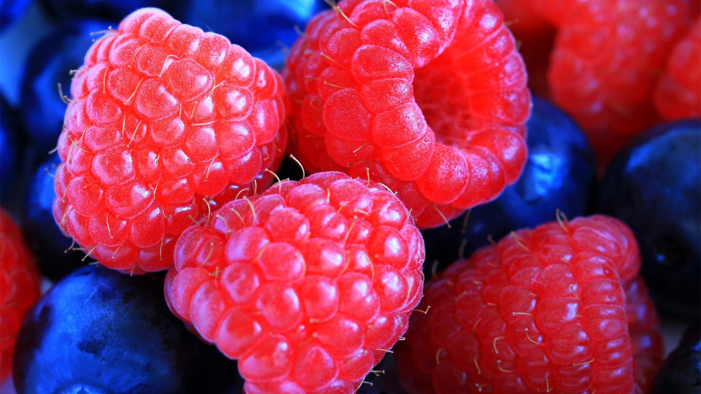 鲜红诱人可口水果树莓唯美小清新桌面壁纸(四)