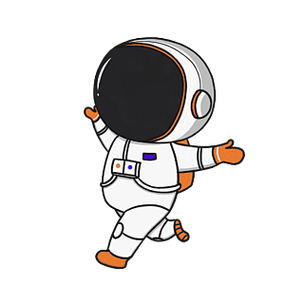 员太空漫步插画原创人类月球日奇妙太空漫步可爱卡通插画地球与宇航员